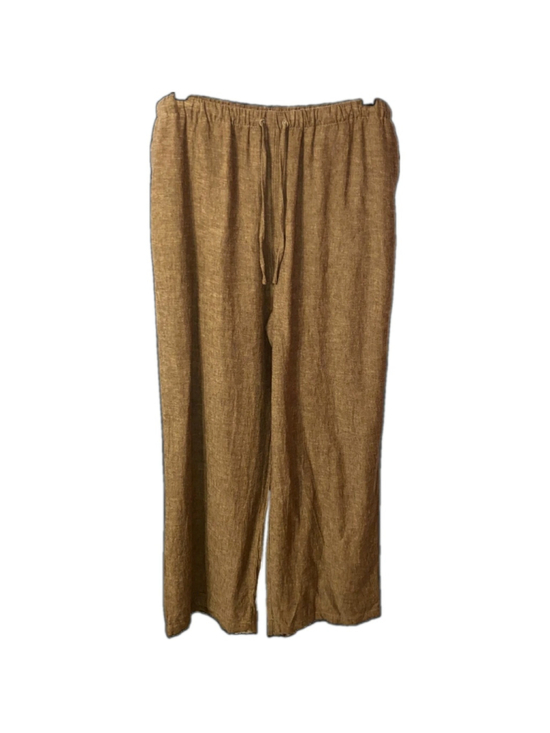 Rachel Zoe Pants - Rachel Zoe Wide Leg Pants Womens Lg Brown Linen Blend Relaxed Coastal Grandma